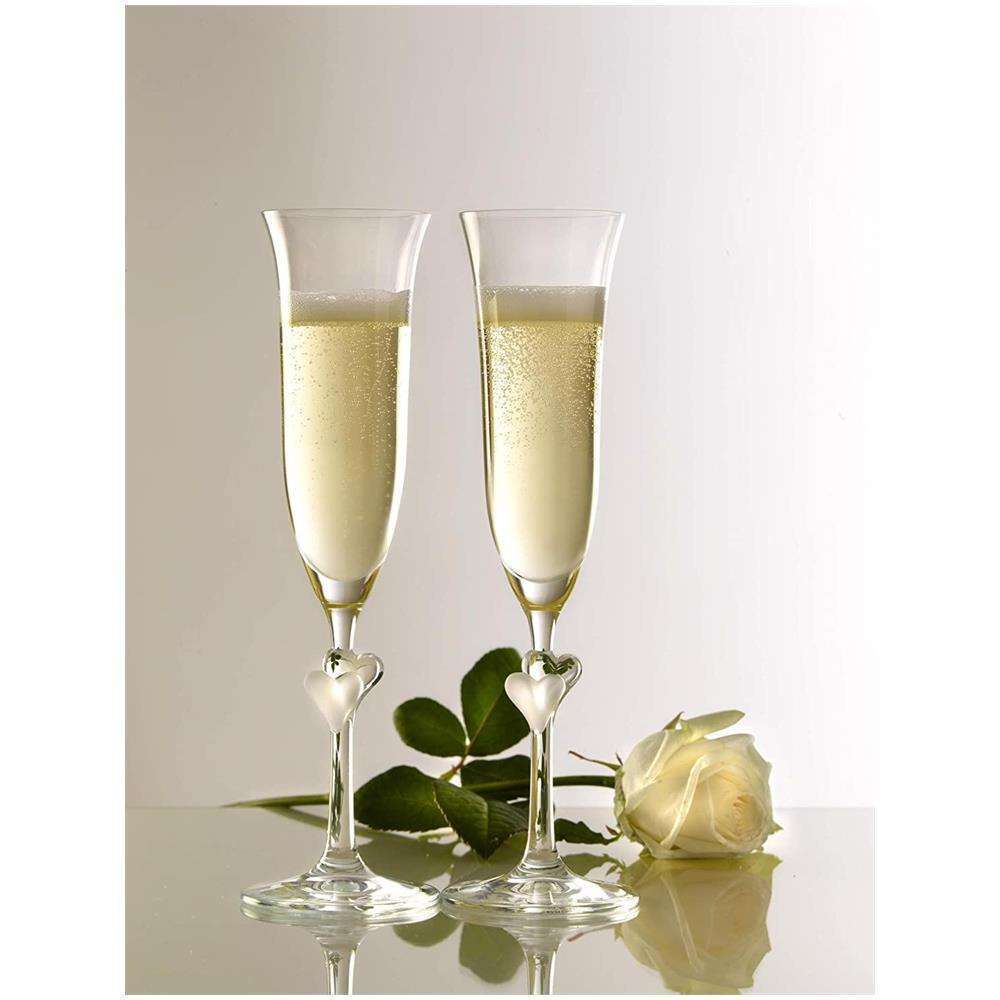 STOLZLE – L’AMOUR CALICI CON CUORE CHAMPAGNE FLUTE - Satinato